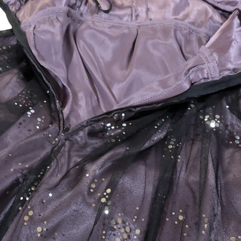 Whimsigoth Dark Fairy Celestial Glitter Halter Dress XS Y2K 2000s - Picture 6 of 15